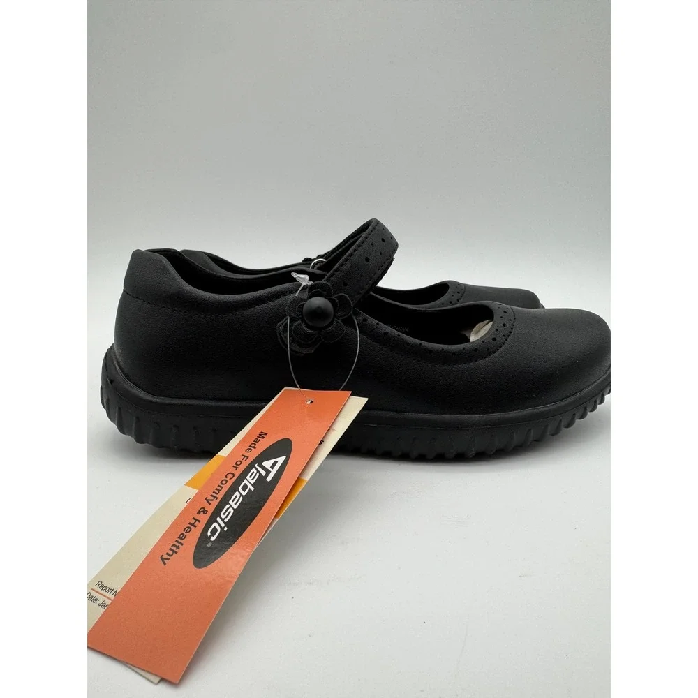 Girls Black Mary Jane School Shoes‎ Strap Comfort Slip Resistant Size 2